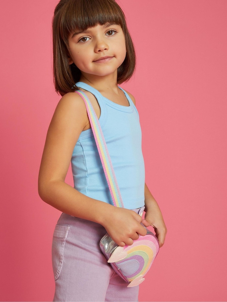 Angels By Accessorize Pink Rainbow Cross-Body Bag - Image 1 of 1 Angels By Accessorize Pink Rainbow Cross-Body Bag - Image 1 of 1