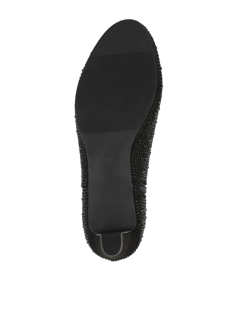 Pavers Black Leather Diamente Kitten Heel Ankle Boots - Image 5 of 5 Pavers Black Leather Diamente Kitten Heel Ankle Boots - Image 5 of 5