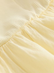 Pastel Yellow Square Neck Mini Tiered Summer Dress - Image 2 of 3