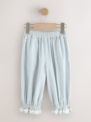 Blue/Ecru Gingham Bloomer Pullon Trousers (3mths-7yrs) - Image 1 of 4