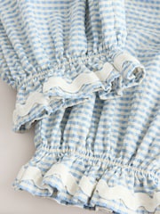 Blue/Ecru Gingham Bloomer Pullon Trousers (3mths-7yrs) - Image 8 of 9