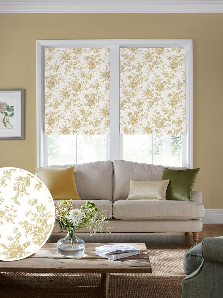 Laura Ashley Yellow Walled Garden Made to Measure Blinds - Image 1 of 6