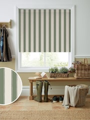 Laura Ashley Green Denwick Stripe Made to Roller Measure - Image 1 of 6