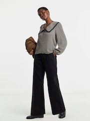 JD Williams Gingham Collar Button Through Blouson Top - Imagen 4 de 4