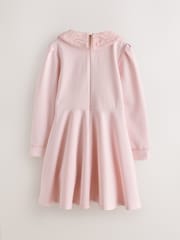 Baker by Ted Baker Pink Lace Collar Pleated Ponte Dress - Image 2 of 7