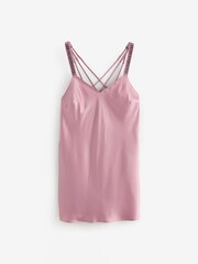 Victoria's Secret Dusk Rose Pink Shine Satin Strappy Back Slip - Image 1 of 3