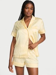 Victoria's Secret Sunny Honey Yellow Satin Short Pyjamas Set - Image 1 of 3