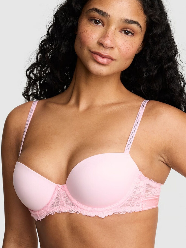 Victoria's Secret PINK Pink Tulip Diamante Push Up Balcony Bra - Image 1 of 2