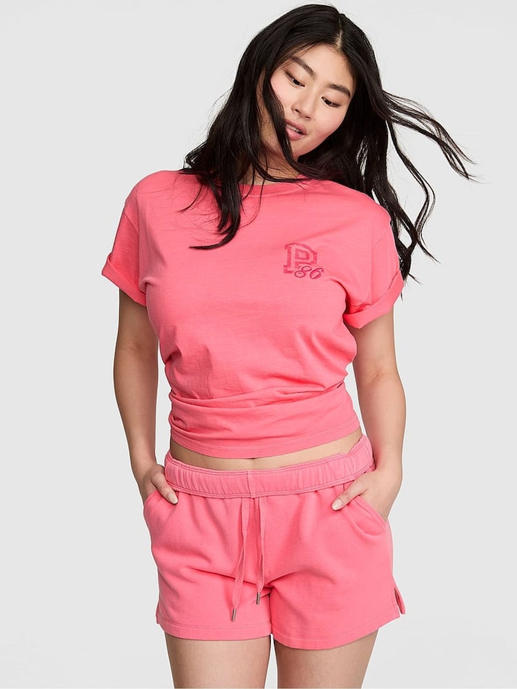 Victoria's Secret Pink Vivid Pink Fleece Shorts - Image 1 of 2