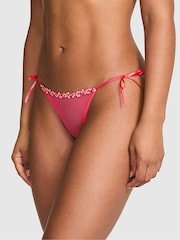Victoria's Secret Pink Pink Bikini Hibiscus Embroidery Knickers - Image 1 of 2