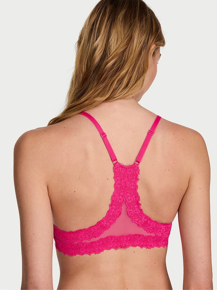 Victoria's Secret Pop Pink Lightly Lined Demi Lace Front Close Bra - Image 2 of 2