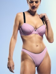 Victoria's Secret Pink Pink Polka Dot Print Push Up Bikini Top - Image 1 of 3
