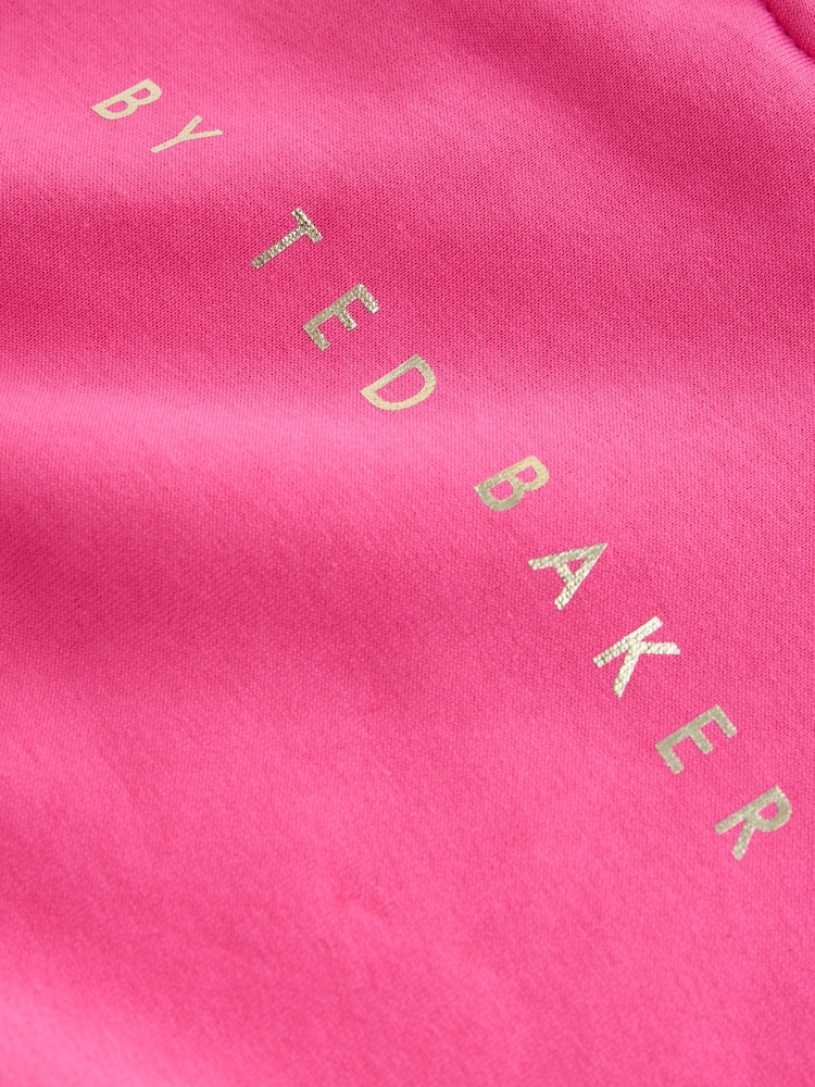 Baker by Ted Baker Fuchsia Pink Baker by Ted Baker Oversized Graphic Hoodie - Image 10 of 10