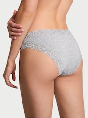 Victoria's Secret Medium Heather Grey Bikini Cotton Lace Waist Knickers - Image 2 of 2