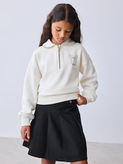 Baker by Ted Baker Cream 2 Piece Collared Sweat Top & Pleated Skirt Set - Image 1 of 13
