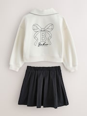 Baker by Ted Baker Cream 2 Piece Collared Sweat Top & Pleated Skirt Set - Image 9 of 13