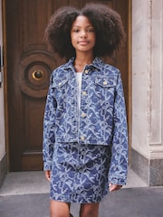 Baker by Ted Baker Denim Monogram Bow Denim Jacket & Skirt Co-ord - Image 5 of 18