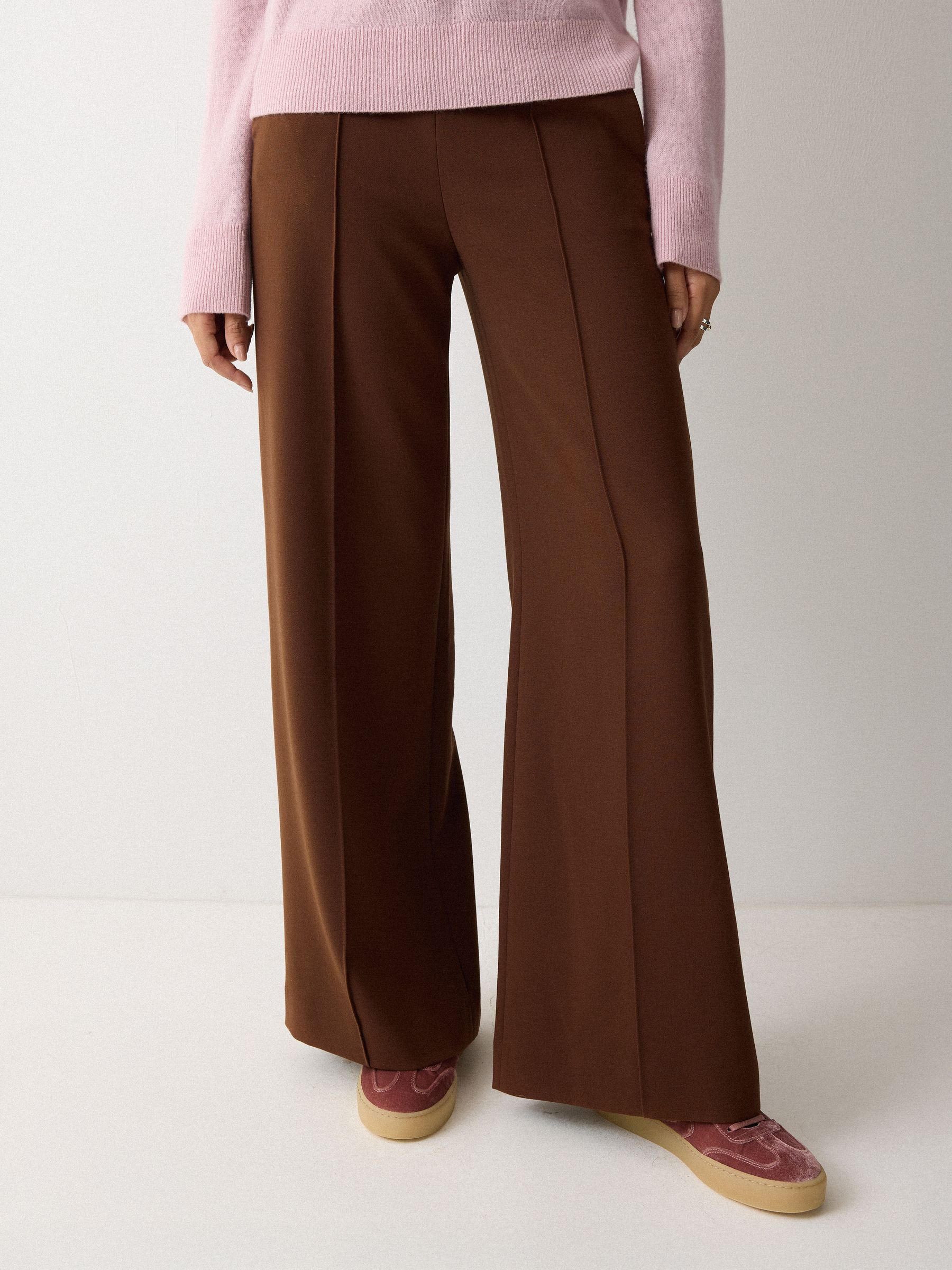 Buy Jigsaw Brown Modern Crepe Wide Leg Trouser from Next USA