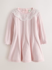 Baker by Ted Baker Organza Collar Knitted Dress with Tights - תמונה 2 מתוך 7