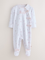 Ніжно-рожевий - Baker by Ted Baker Cotton Printed Sleepsuits 3 Pack - Image 3 of 12