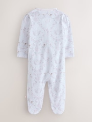 Ніжно-рожевий - Baker by Ted Baker Cotton Printed Sleepsuits 3 Pack - Image 5 of 12