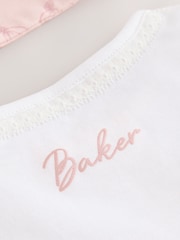 Baker by Ted Baker Pink 3 Piece Bodysuit, Monogram Printed Leggings & Turban Set - Image 12 of 13