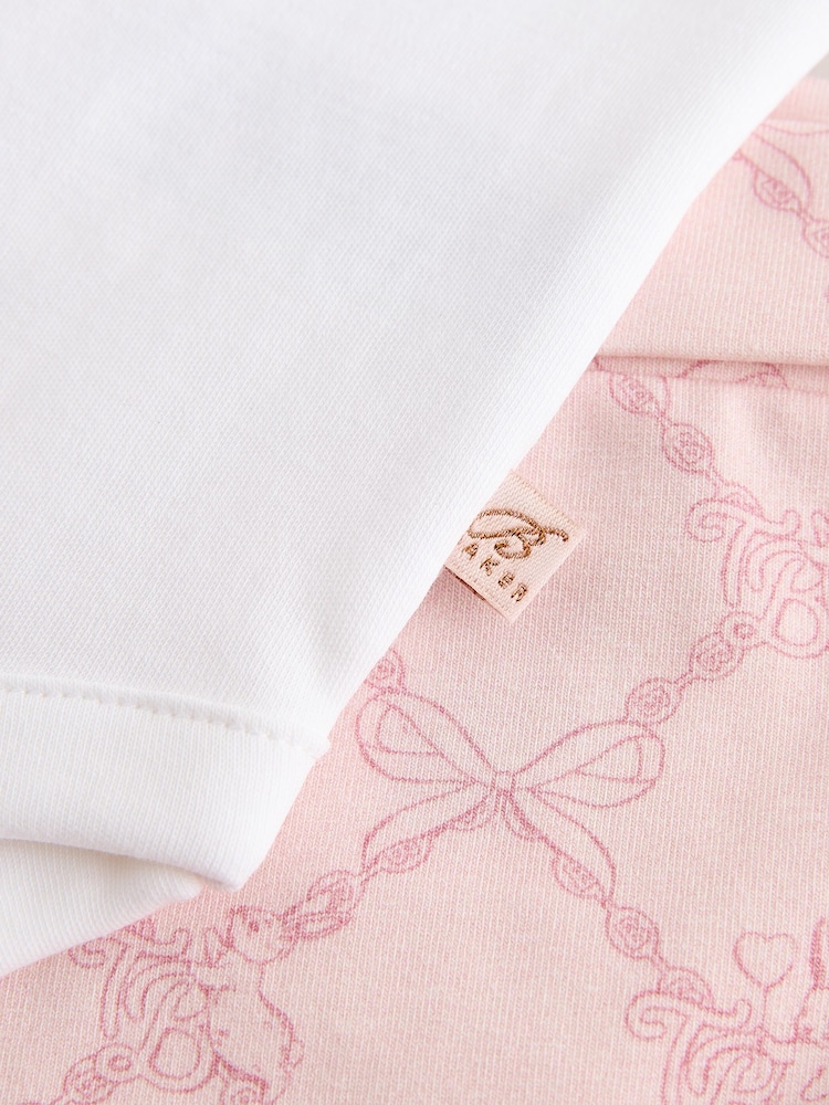 Baker by Ted Baker Pink 3 Piece Bodysuit, Monogram Printed Leggings & Turban Set - Image 13 of 13 Baker by Ted Baker Pink 3 Piece Bodysuit, Monogram Printed Leggings & Turban Set - Image 13 of 13
