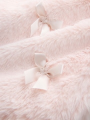 Baker by Ted Baker Pink Faux Fur Bow Coat - Image 7 of 10