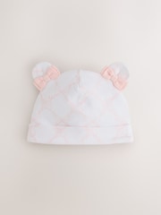 Baker by Ted Baker White/Pink Peplum Frill Sleepsuit & Hat Set - Image 4 of 8