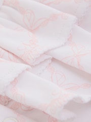 Baker by Ted Baker White/Pink Peplum Frill Sleepsuit & Hat Set - Image 6 of 8