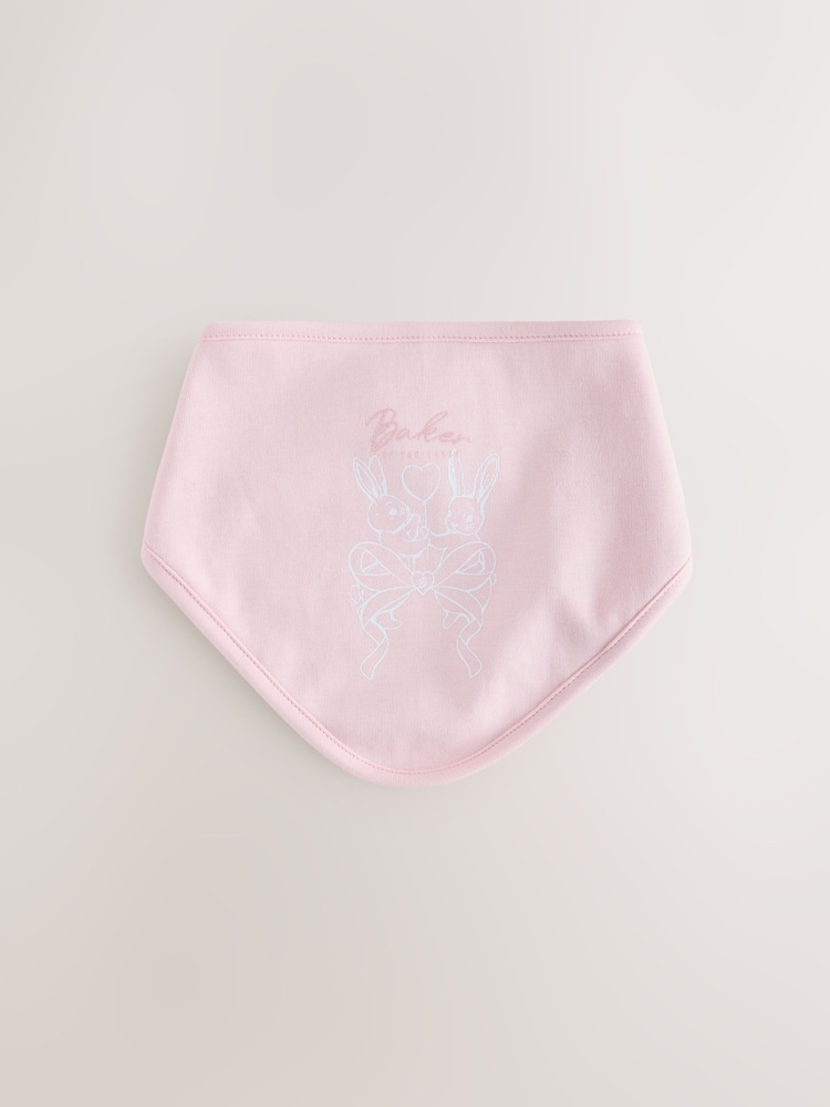Baker by Ted Baker White/Pink 2 Pack Printed Bibs - Image 2 of 5 Baker by Ted Baker White/Pink 2 Pack Printed Bibs - Image 2 of 5