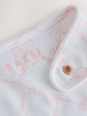 Baker by Ted Baker White/Pink 2 Pack Printed Bibs - Image 5 of 5