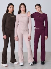 Baker by Ted Baker 3 Pack Asymmetric Ribbed Long Sleeve Tops - Image 1 of 16