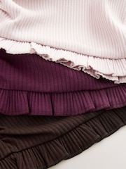 Baker by Ted Baker 3 Pack Asymmetric Ribbed Long Sleeve Tops - Image 13 of 16