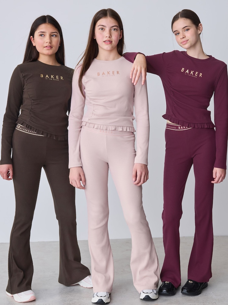 Baker by Ted Baker 3 Pack Asymmetric Ribbed Long Sleeve Tops - Image 2 of 16