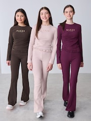 Baker by Ted Baker 3 Pack Asymmetric Ribbed Long Sleeve Tops - Image 3 of 16