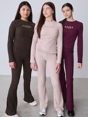 Baker by Ted Baker 3 Pack Asymmetric Ribbed Long Sleeve Tops - Image 4 of 16