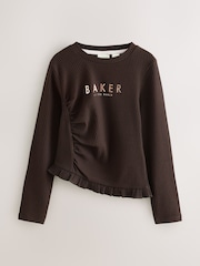 Baker by Ted Baker 3 Pack Asymmetric Ribbed Long Sleeve Tops - Image 6 of 16
