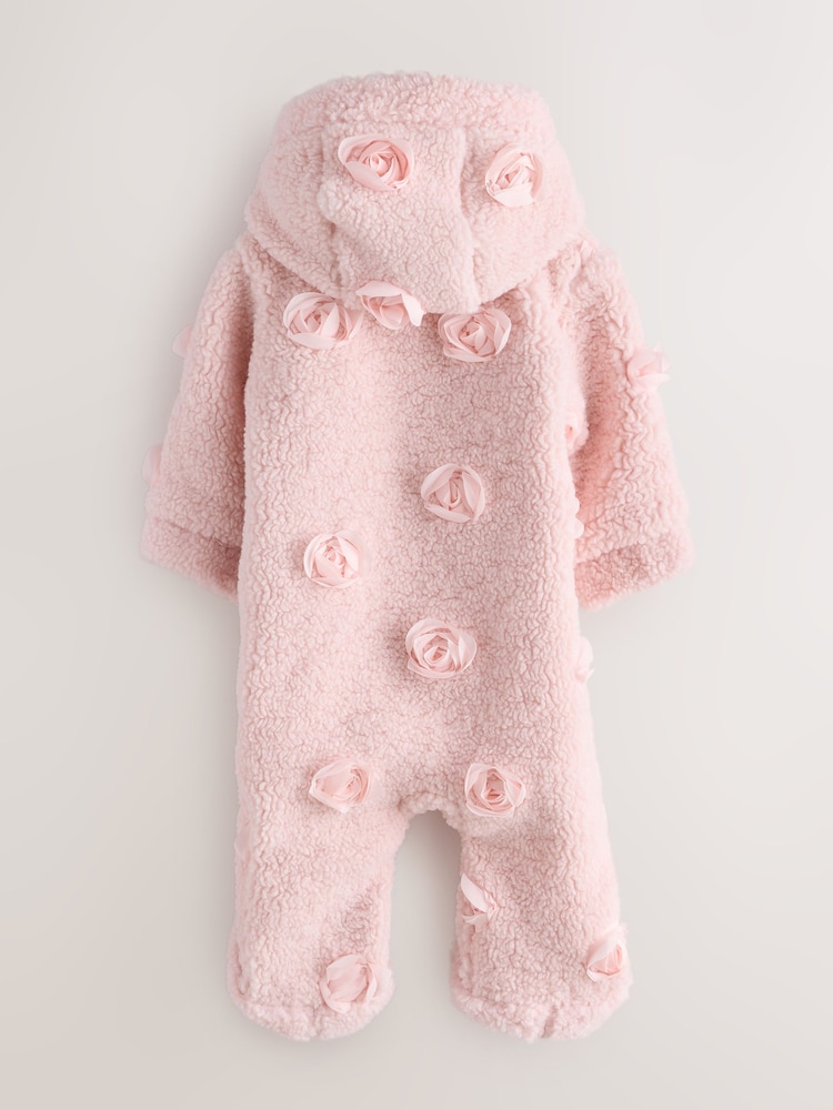 Baker by Ted Baker Pink 3D Corsage Borg Pramsuit - Image 2 of 6 Baker by Ted Baker Pink 3D Corsage Borg Pramsuit - Image 2 of 6