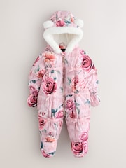 Baker by Ted Baker Print Shower Resistant Floral Printed Padded Snowsuit - Image 1 of 10