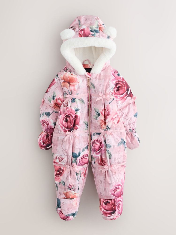 Baker by Ted Baker Print Shower Resistant Floral Printed Padded Snowsuit - Image 1 of 10 Baker by Ted Baker Print Shower Resistant Floral Printed Padded Snowsuit - Image 1 of 10