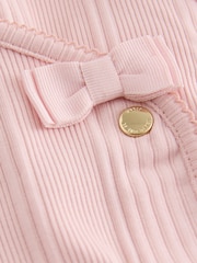 Baker by Ted Baker Pink Frill Wrap-Over Top & Footed Legging Set 2 Piece - Image 10 of 14
