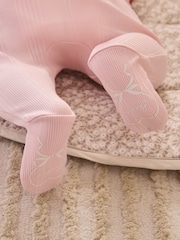 Baker by Ted Baker Pink Frill Wrap-Over Top & Footed Legging Set 2 Piece - Image 5 of 14