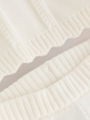 Baker by Ted Baker Cream 2 Piece Organza Collared Cable Knit Set - Image 5 of 8