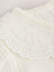 Baker by Ted Baker Cream 2 Piece Organza Collared Cable Knit Set - Image 8 of 8