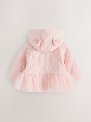 Baker by Ted Baker Pink Jacquard Quilted Mesh Peplum Jacket - Image 2 of 8