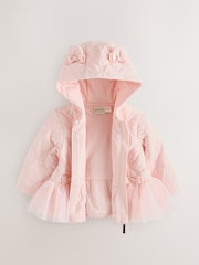 Baker by Ted Baker Pink Jacquard Quilted Mesh Peplum Jacket - Image 3 of 8