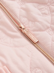 Baker by Ted Baker Pink Jacquard Quilted Mesh Peplum Jacket - Image 6 of 8