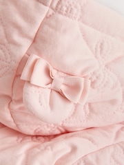 Baker by Ted Baker Pink Jacquard Quilted Mesh Peplum Jacket - Image 7 of 8