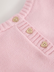 Baker by Ted Baker Pale Pink Knitted Bow Peplum Top & Leggings Set 2 Piece - Image 3 of 6